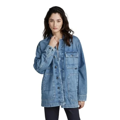 Abbildung von G Star Premium US Shanorak Jeansjacke, Herren, Größe: Large, Antique faded moonlit ocean