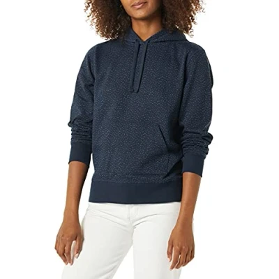 Abbildung von Amazon Essentials Damen Fleece Kapuzenpullover (in Übergröße erhältlich), Marineblau Gepard, M