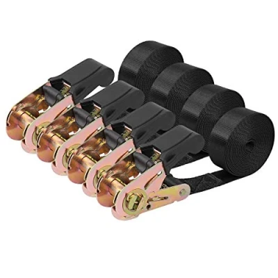 Abbildung von Ayaport Spanngurte mit Ratsche 1100kgs 2,4m spanngurt kleine transportgurt Mini zurrgurte ratschengurte 2,5mm Schwarz (2,4 m 4 Stück)