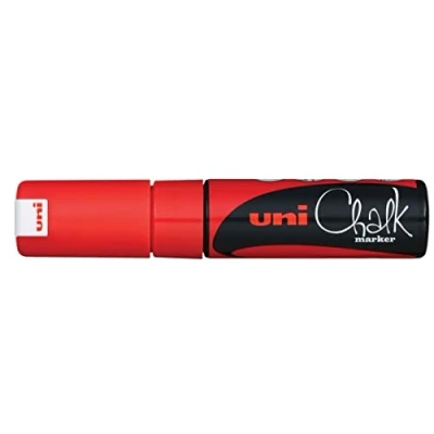 Abbildung von UNI ball 186421 Fenster &amp; Kreidemarker CHALK PWE 8K, 8 mm, Keilspitze, rot