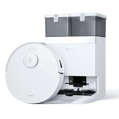 Abbildung von ECOVACS DEEBOT T30C PRO Omni GEN 2 Saugroboter mit Wischfunktion, 15400Pa Saugkraft, Auto Entleerung, Heißlufttrocknung, 200min Laufzeit, Ideal für Tierhaare &amp; Teppiche(T30C Iteration)