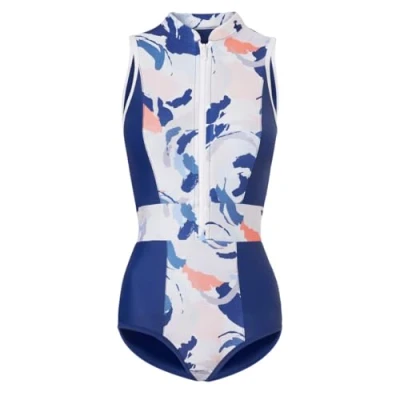 Abbildung von MF Sea® Damen Einteiliger Badeanzug Mamba, Schlankheits Seiteneinsätze akzentuieren Ihre Kurven, Reißverschluss vorne öffnen, ideal zum Schwimmen, Surfen, Tauchen und andere Wassersportarten. (XL)
