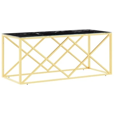 Abbildung von vidaXL Couchtisch 110x45x45 cm Edelstahl und Glas (1 St)