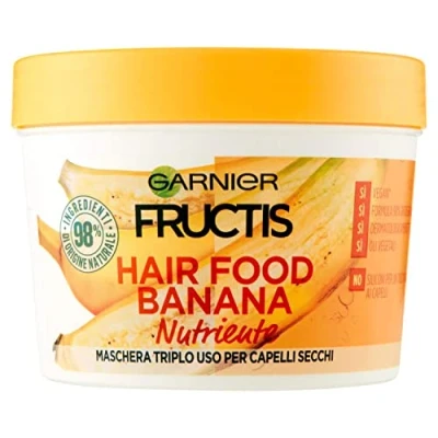 Abbildung von Garnier Fructis Hair Food 3 in 1 Maske, vegana Formel, 390 ml, Banane