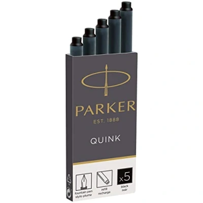 Abbildung von Parker Tintenpatronen für Füller lange Patronen schwarze QUINK Tinte 5 Stück
