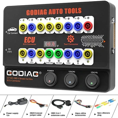 Abbildung von GODIAG Gt100 Kfz Werkzeug Obd2 Anschlusskasten SteuergeräTestecker, Zur Verwaltung Der Obdii Protokollkommunikation Und Verwalten/Diagnostizieren/Codieren des SteuergeräTs