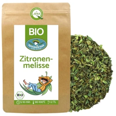 Abbildung von Bio Zitronenmelisse 500g Melissentee europäischer Anbau vom Familienbetrieb lose und getrocknet Melissa officinalis PEPPERMINTMAN