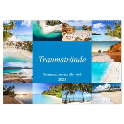 Abbildung von Traumstrände Naturparadiese aus aller Welt (Wandkalender 2025 DIN A2 quer), CALVENDO Monatskalender