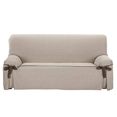 Abbildung von Martina Home Corfu Sofabezug, Leinen mit Schleifen, 3 teiliges Set