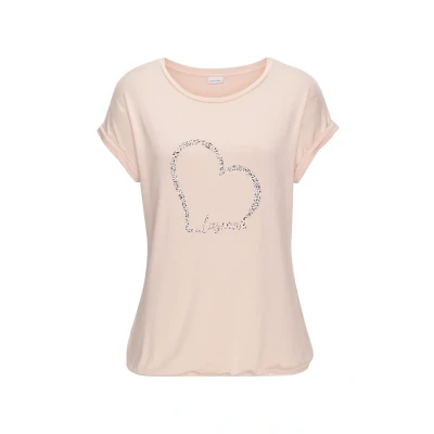 Abbildung von Lascana Kurzarmshirt &quot;mit Herz Print&quot;, aus weichem Viskose Stretch