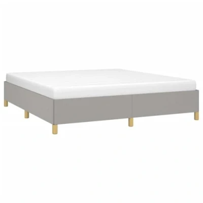 Abbildung von vidaXL Polsterbett, Bett Bettgestell mit Lattenrost, Schlafzimmerbett Doppelbett Stützbeinen, Bettrahmen Schlafzimmermöbel, Hellgrau 160x200cm Stoff
