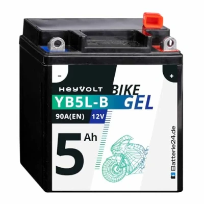 Abbildung von HeyVolt GEL Motorradbatterie 12V 5Ah YB5L B CB5L 50512 12N5.5 3B GB5L FB5L EB5L
