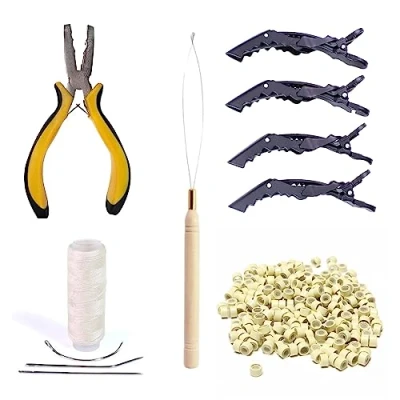 Abbildung von hair2heart Echthaar Extension Tressen Starter Set Blond