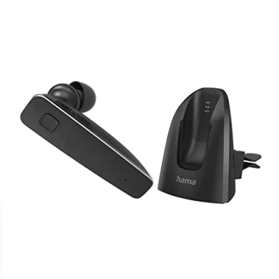 Abbildung von Hama Bluetooth Headset MyVoice2100, mono, in ear, Ohrbügel, für zwei Geräte Kopfhörer (Sprachsteuerung, Google Assistant, Siri)