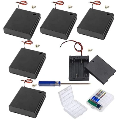 Abbildung von GTIWUNG 8Pcs Batteriehalter Gehäuse Kunststoff Akku Aufbewahrungsbox, für AA Batterie 6V, 4 X Mignon, Geschlossenes mit EIN Aus Schalter, Boxen Aufbewahrungsbox