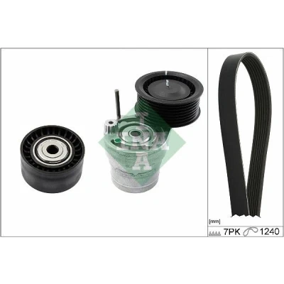 Abbildung von INA 529 0282 10 Keilrippenriemensatz Generatorfreilauf prüfen und ggf. erneuern SMART: Fortwo III Coupe, Forfour II Schrägheck, Cabrio