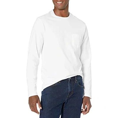 Abbildung von Amazon Essentials Herren Langärmeliges T Shirt, Normale Passform, Weiß, S