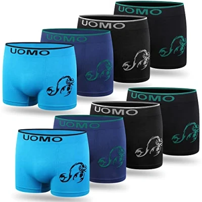 Abbildung von L&amp;K 8er Pack Herren Boxershorts Unterwäsche Microfaser Gemischt Farben/Muster 1212 SK S/M