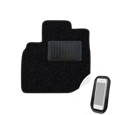 Abbildung von moto MOLTICO Fahrer Fußmatte Auto Velours Fahrerseite Autoteppiche Schwarz Fahrermatte 1 teilig passend für Honda Jazz II 2007 2014