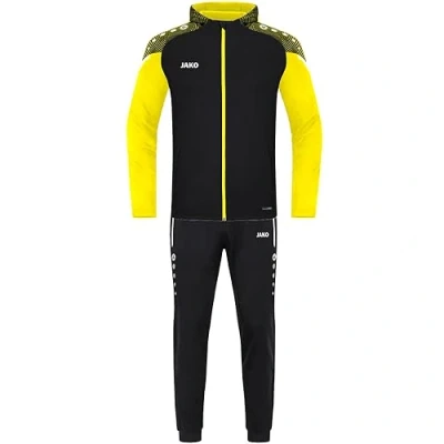 Abbildung von JAKO Kinder Trainingsanzug Polyester Performance mit Kapuze, Schwarz/Soft Yellow, 164