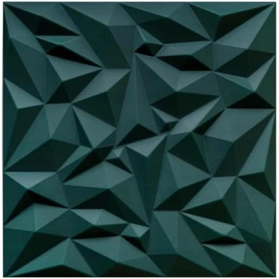 Abbildung von Deccart 3D Wandpaneele Wandverkleidung Decke Deckenverkleidung Paneele Deckenplatten Wall Deko Panel Wand Styropor Panels Polystyrol Amethyst 50x50 cm Grün, 8 m2, 32 Stück