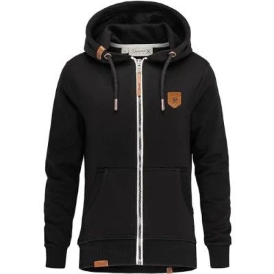 Abbildung von REPUBLIX Damen Sweatjacke Hoodie Sweatshirt Pullover Zipper Jacke RD 023 Schwarz 3XL