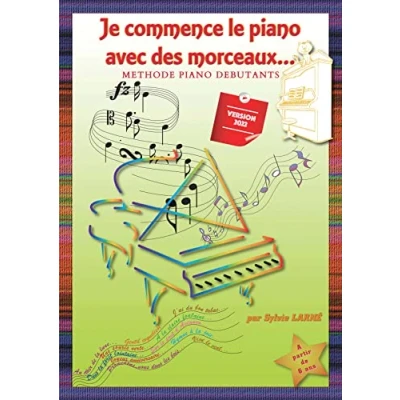 Abbildung von METHODE piano DEBUTANTS &quot;Je commence le avec des morceaux&quot; Mélodies connues comptines classiques, (66 pages). Livre musique facile, progressif, ... Grand cahier 210X295/Grosses notes/coloriage