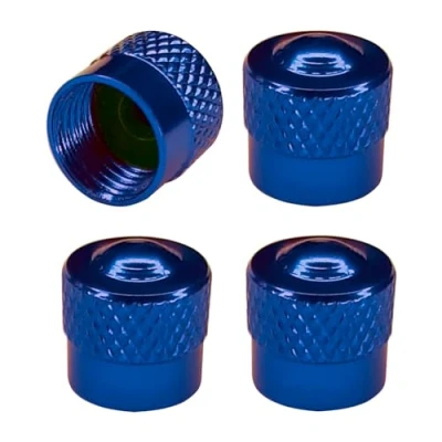 Abbildung von cyclingcolors 4X Ventilkappen Ventildeckel Auto Motorrad Fahrrad Ventilabdeckung Radventilkappen Reifenventilkappen Autoventil Kappen Aluminium, Blau