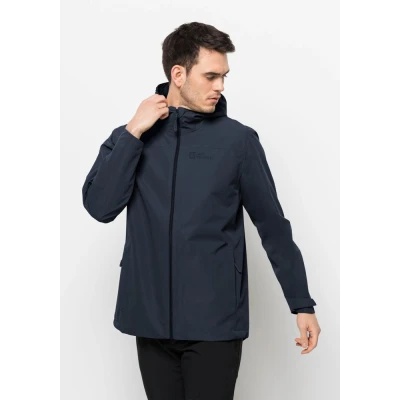 Abbildung von Jack Wolfskin Besler Regenjacke / wasserabweisende Jacke, Herren, Größe: Large, Night blue