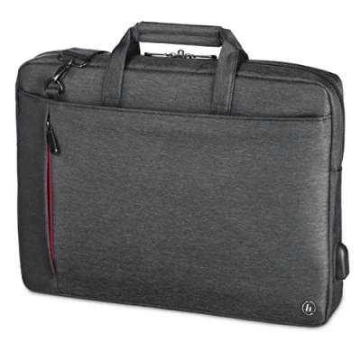 Abbildung von Hama Laptop Tasche bis 14.1 Zoll (Notebook für Laptop, Tablet, MacBook, Chromebook 14,1 Zoll, Umhängetasche als Arbeitstasche oder Schultasche Herren und Damen) schwarz