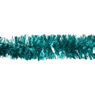 Abbildung von Creativery Weihnachtsgirlande Lametta 8cm x 2m Weihnachtsbaum Baumgirlande türkis Aqua