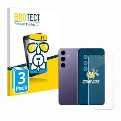 Abbildung von BROTECT Schutzglas für Samsung Galaxy S24 (Display+Kamera) (3 Stück) Schutzfolie Panzer Folie Glas [Extrem Kratzfest 9H, Anti Fingerprint,