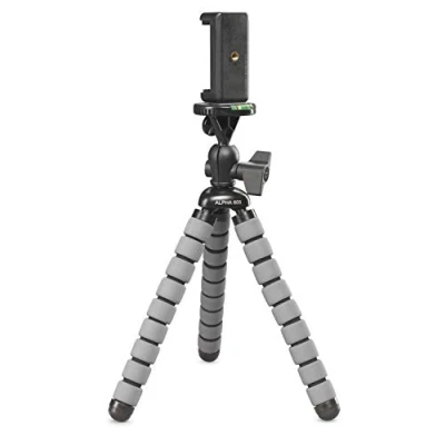 Abbildung von Cullmann 50067 Alpha 655 Mobile Flexibles Ministativ mit Smartphone Halterung, blau, Tragfähigkeit 1,5 kg, 160g leicht, 25 cm