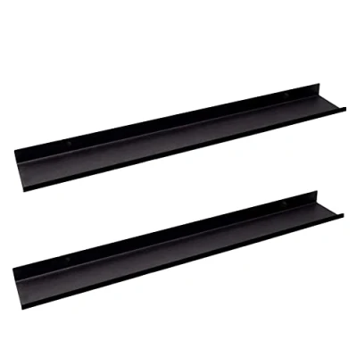 Abbildung von MILUKA Wandregale Aus Metall Schwarz 2er Set Schweberegale 110 cm Long, Wandboards, Für Dekos, Bilderrahmen, Buch, Schlafzimmer, Küche, Büro, Wohnzimmer Metallregal