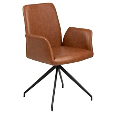 Abbildung von AC Design Furniture Naila Carver Esszimmerstuhl, H: 88 x B: 59 T: cm, Cognac/Schwarz, Kunststoff/Metall, 1 Stk.
