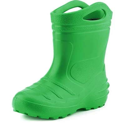 Abbildung von Ladeheid Gummistiefel Kinder federleichte Eva Regenstiefel für Mädchen und Jungen Thermo gefüttert KL051 (Grün, 24 EU)