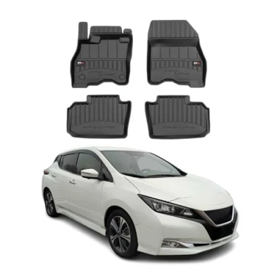 Abbildung von OMAC Gummi Fußmatten kompatibel mit Nissan Leaf 2017 2023 Premium TPE Automatten 4tlg