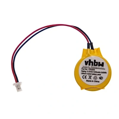 Abbildung von vhbw BIOS Batterie kompatibel mit Asus (Diverse Modellen) Notebook (200mAh, 3V, Li Mn)