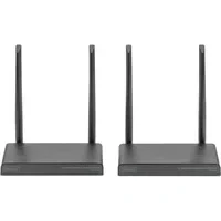 Abbildung von DIGITUS Wireless HDMI KVM Extender Set Reichweite bis 150 m UltraHD 4k/30Hz Punkt zu Loop Out IR Übertragung schwarz