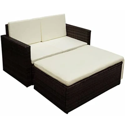 Abbildung von vidaXL Gartenmöbel 7 TLG. Poly Rattan Braun Lounge Gartensofa Gartengarnitur