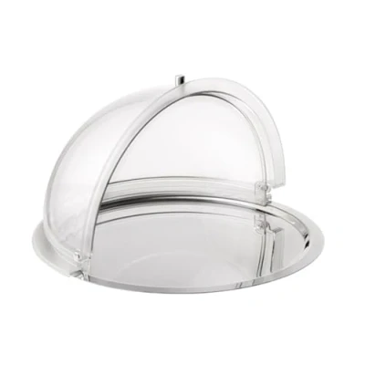 Abbildung von APS 9099 Rolltop Haube, Abdeckhaube, Kuchenhaube, mit Edelstahltablett, Ø 50 cm, Höhe 28 rutschfeste Haubenfixierung, Kunststoff (SAN), Made in Germany