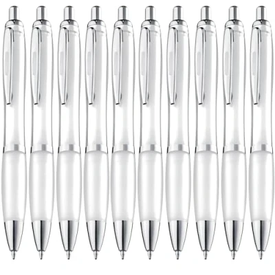 Abbildung von ZENSCRIBE® Ergonomische Kugelschreiber 10 Stück, Premium Set Hochwertig, Rutschfester Kulli für einfaches &amp; weiches Schreiben, Blauschreibender Weiß