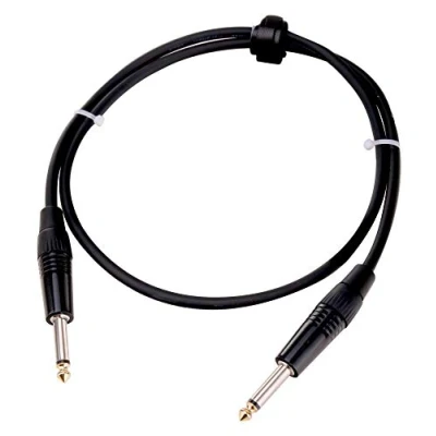 Abbildung von Pronomic Gitarrenkabel 1m Ideal als Verbindungskabel zwischen Effektgeräten Instrumentenkabel, 6,3mm Klinke, Klinke (100 cm), Vergoldete Steckerspitzen, Spannzangen Zugentlastung