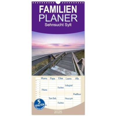 Abbildung von Familienplaner 2025 Sehnsucht Sylt mit 5 Spalten (Wandkalender, 21 cm x 45 cm), CALVENDO