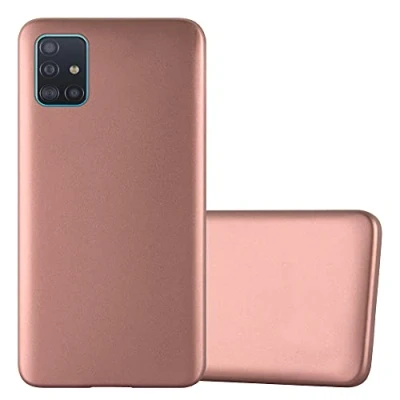 Abbildung von Cadorabo Hülle kompatibel mit Samsung Galaxy A71 5G Schutzhülle TPU Silikon Case Metallic Design Slim Kratzfest Weiche Gummi Rundumschutz für in Rosa