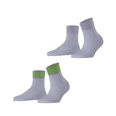 Abbildung von ESPRIT Damen Socken Retro Glitter Multipack W Sso Baumwolle gemustert 2 Paar, Blau Blue Fog 6850, 35 38