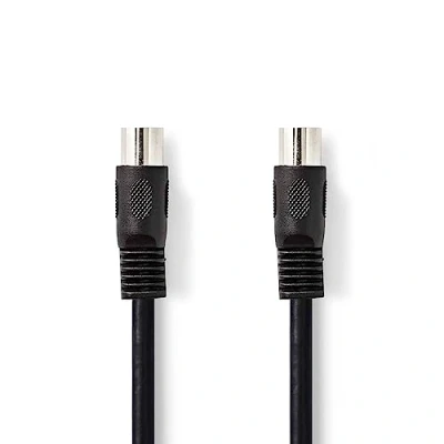 Abbildung von NEDIS DIN Audio Kabel 5 Pin Stecker Vernickelt 3.00 m rund PVC Schwarz Plastikbeutel