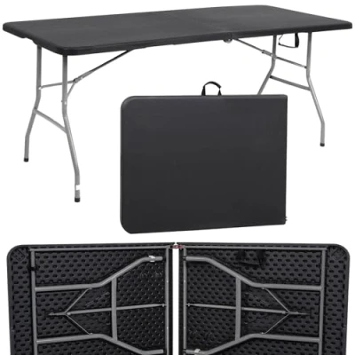 Abbildung von SPRINGOS Partytisch Banketttisch 75 x 180 cm klappbarer Gartentisch Tragegriff Kofferfunktion