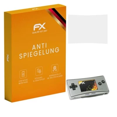 Abbildung von atFoliX Panzerfolie kompatibel mit Nintendo GameBoy Micro Schutzfolie, entspiegelnde und stoßdämpfende FX Folie (3X)