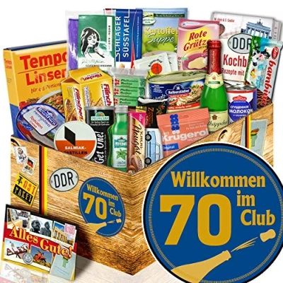 Abbildung von Wilkommen im Club 70 Geschenke zum 70. Geburtstag DDR Spezialitäten